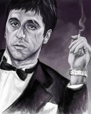 Black And Whitte Scarface paint by numbers
