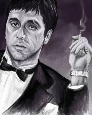 Black And Whitte Scarface paint by numbers