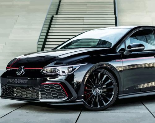 black volkswagen Golf gti paint by numbers