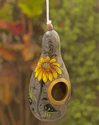 Brown Painted Gourd paint by numbers