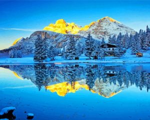 cadore snowy mountains paint by numbers