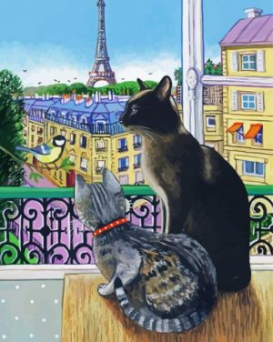 Cats In Paris paint by numbers