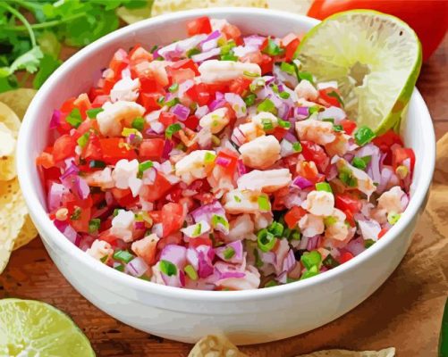 Ceviche Food paint by numbers