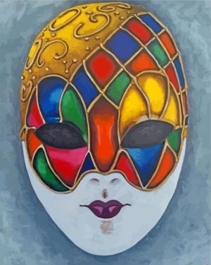 Colorful Harlequin Mask Paint by numbers