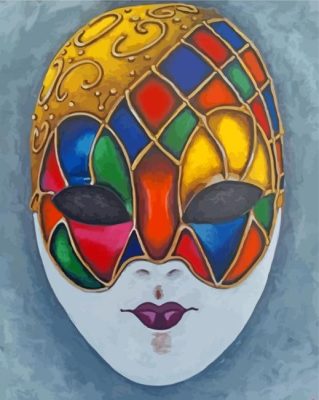 Colorful Harlequin Mask Paint by numbers