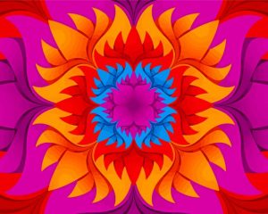Colorful Flower Kaleidoscope paint by numbers