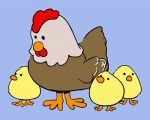 cute Hens and chicks art paint by number