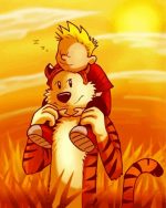 Cute Hobbes Cartoon paint by numbers