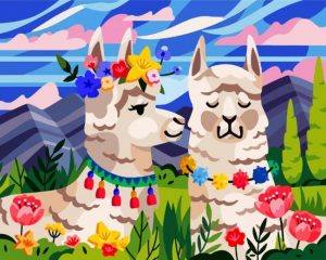 Cute Llamas paint by numbers