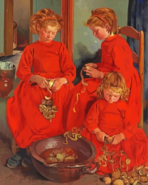 Cute Three Sisters panels paint by numbers