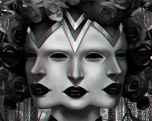 Dark Triple Face Goddess paint by numbers
