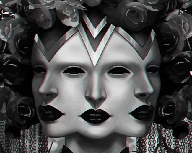 Dark Triple Face Goddess paint by numbers