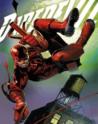Daredevil Marvel Illustration paint by numbers