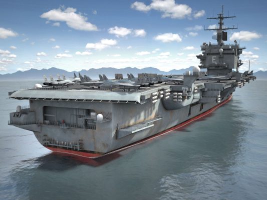 Grey Cvn 65 Military Ship paint by numbers
