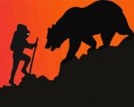 Grizzly Bear Silhouette Art Grizzly Bear Silhouette Sunset paint by numbers