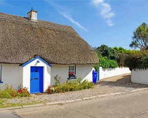Irish Thatch Roof House paint by numbers