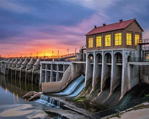 Lake Overholser Oklahoma City Paint by numbers 