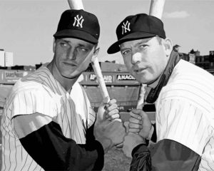 Monochrome Mickey Mantle And Roger Maris Paint by numbers