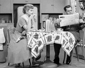 Monochrome I love Lucy paint by numbers