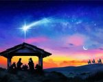 Nativity Scene Silhouette paint by number