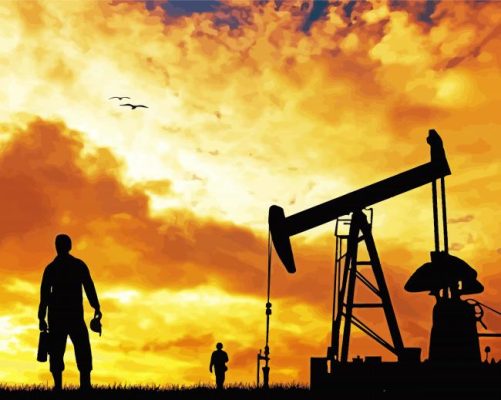 Oilfield Silhouette paint by numbers