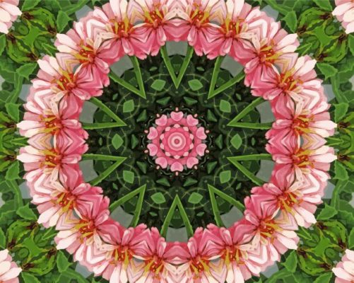 Flower Kaleidoscope Flower Kaleidoscope paint by numbers 