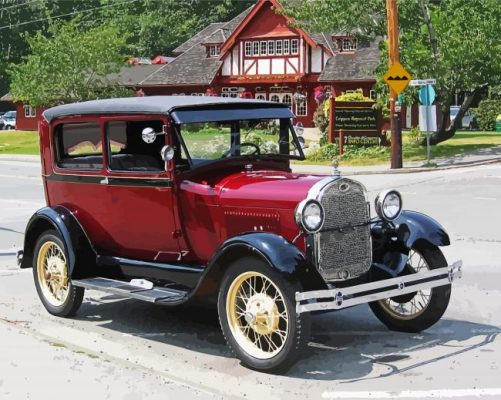 Red Ford Model A Paint by numbers
