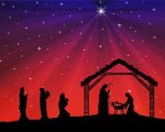 Red Nativity paint by number
