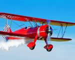 Red Bi Plane Paint by numbers