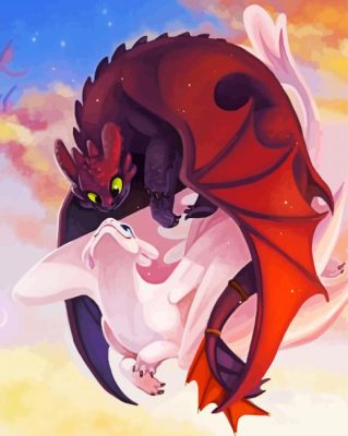 Romantic Night And Light Fury paint by numbers