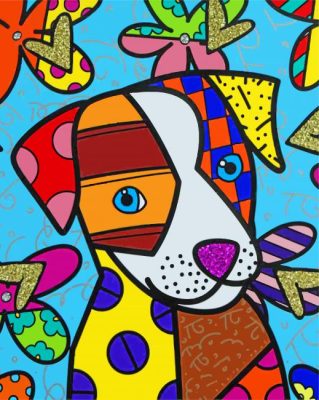 Folk art Dog paint by numbers