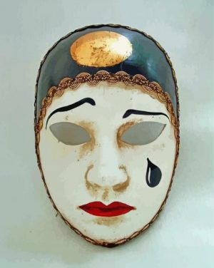 Sad Harlequin Mask Paint by numbers