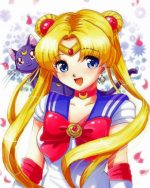Sailor Moon And Her Cat paint by numbers