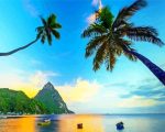 saint lucia caribbean beach paint by number