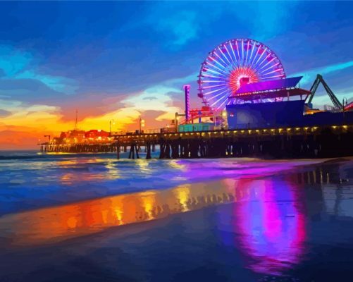 santa monica pier paint by number