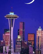 seattle night time paint by number