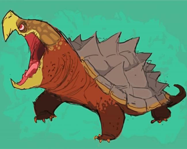 Snapping Turtle Art paint by numbers