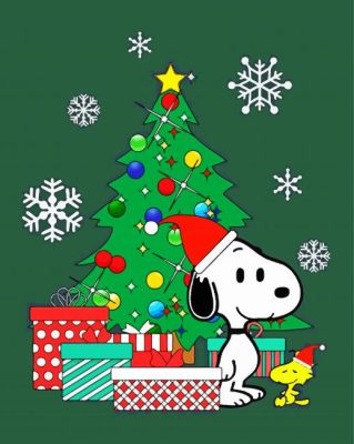 Snoopy Christmas With Gifts Paint by numbers