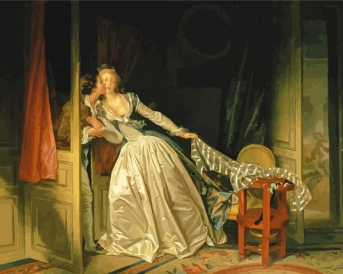 Stolen Kiss by Fragonard paint by number