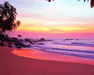 sunset in Butterfly beach paint by numbers