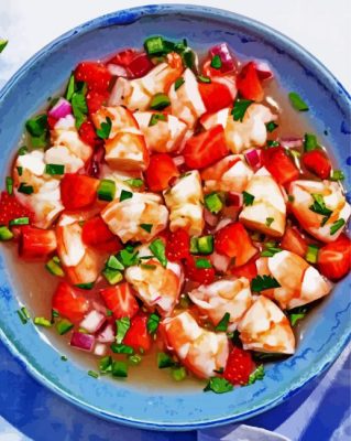 Tasty Ceviche Food paint by numbers