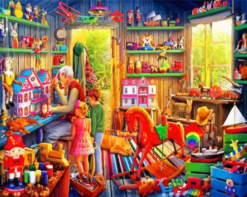 with grandpa in the Workshop paint by number