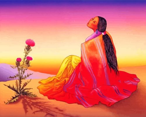 Woman And Flowers R C Gorman paint by numbers