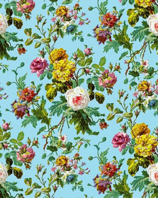 Antique Floral Art paint by numbers
