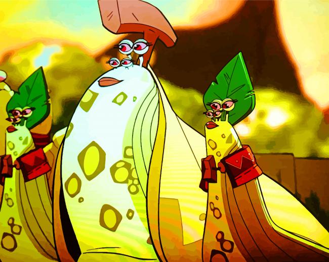 Banana slug cartoon paint by numbers