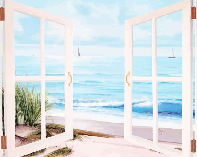 Beach Door paint by numbers