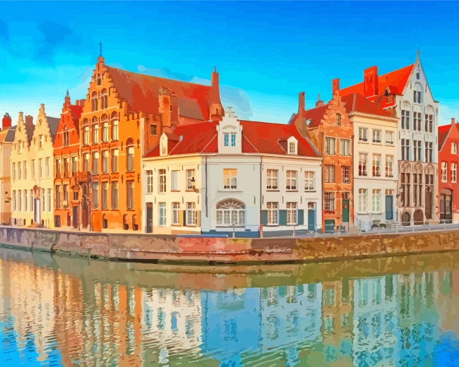 Aesthetics Buildings Bruges paint by numbers