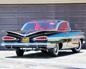 Black 59 Chevy Impala paint by numbers