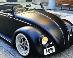 Black Vw Beetle Convertible paint by numbers