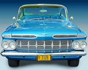 Blue 59 Chevy Car paint by numbers